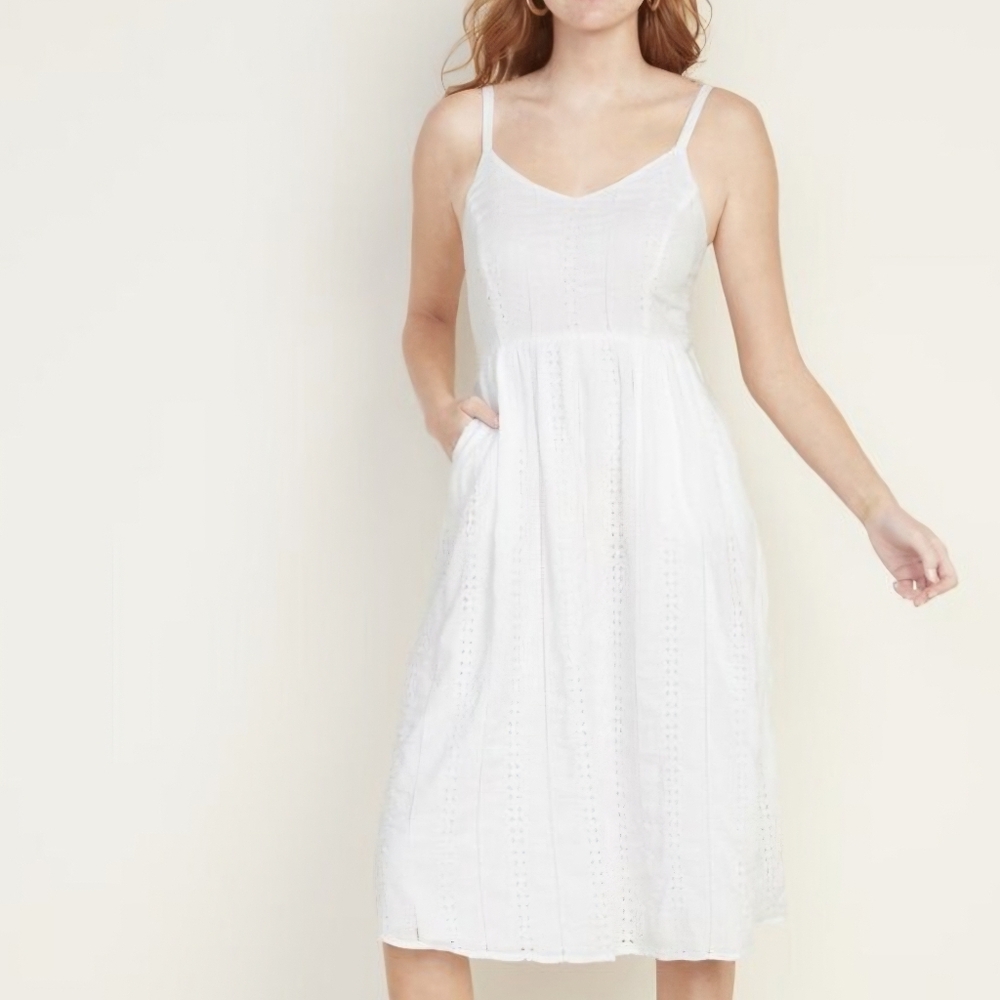 Old Navy Fit & Flare Eyelet Midi Dress